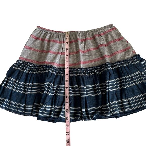 Urban Outfitters Urban Renewal Remade Striped Ruffle Mini Skirt Sz Medium/Large - Picture 3 of 5